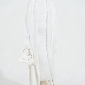 Elegant White Faux Fur Coat
